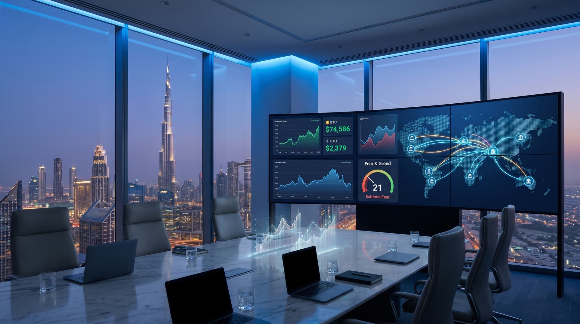 Gulf SWFs Adopt AI Financial Transparency Tools as Bitcoin Hits $74K